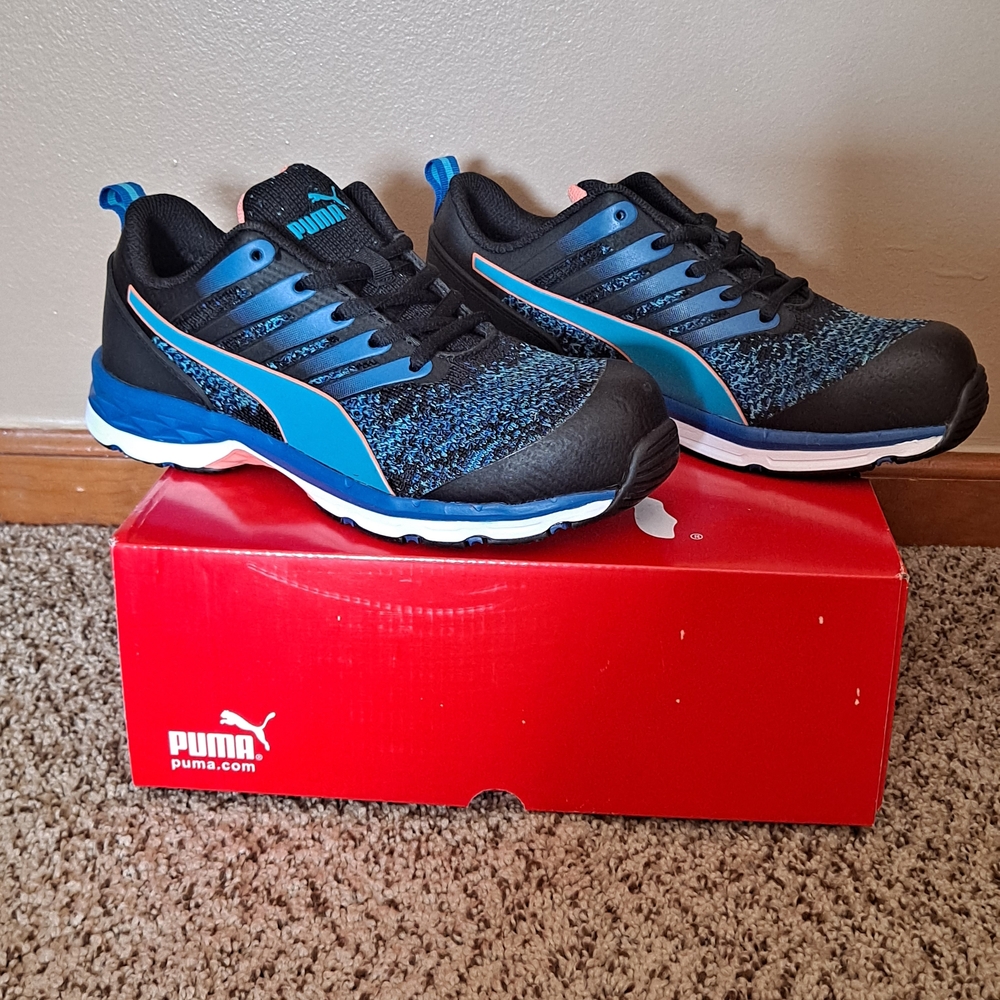 Women's Puma Charge 2.0 Blue ASTM SD SR Work Shoes Size 7